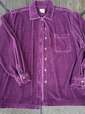 Vintage Woman’s LL Bean Purple Corduroy Button-Up